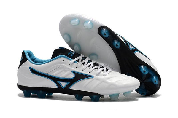 Mizuno Rebula V1 FG Soccer Cleats White Black Blue - SocSports