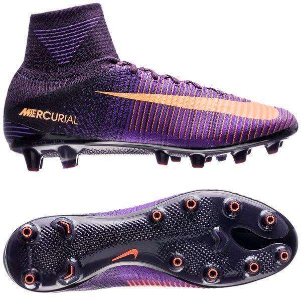 Nike Mercurial Superfly V AG Soccer Cleats Purple Bright Citrus - SocSports