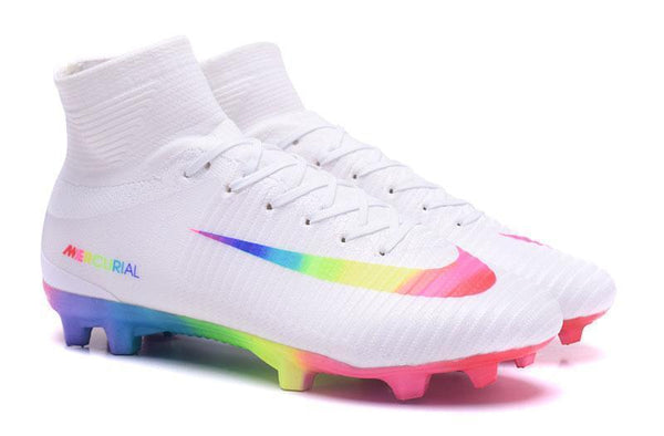 Nike Mercurial Superfly V FG Soccer Cleats True White Colourful - SocSports
