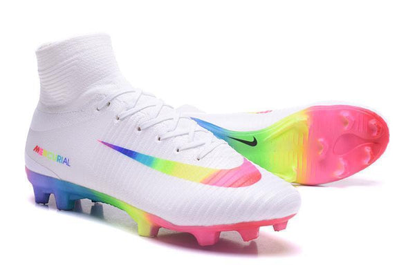 Nike Mercurial Superfly V FG Soccer Cleats True White Colourful - SocSports
