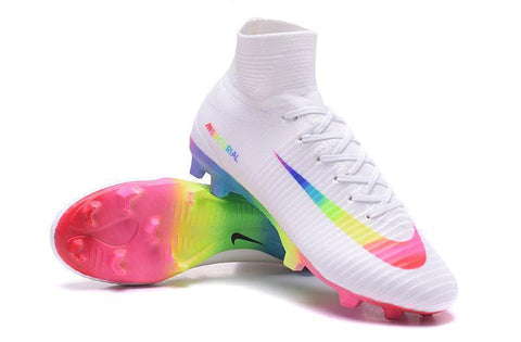 Nike Mercurial Superfly V FG Soccer Cleats True White Colourful - SocSports