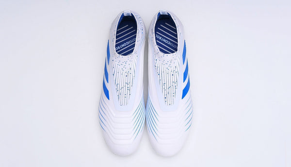 Adidas Predator 19.1 FG White Blue no Lace - SocSports