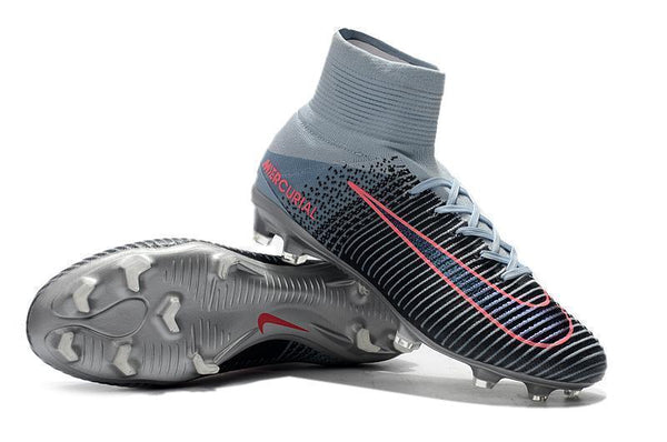 Nike Mercurial Superfly V FG Soccer Cleats Black Grey Chrome - SocSports