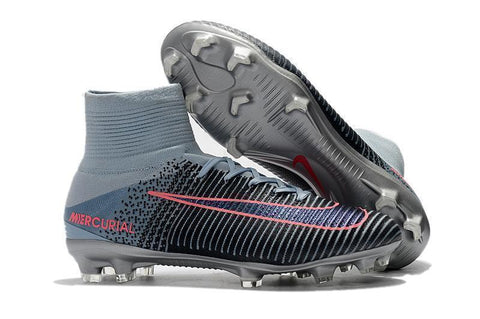 Nike Mercurial Superfly V FG Soccer Cleats Black Grey Chrome - SocSports