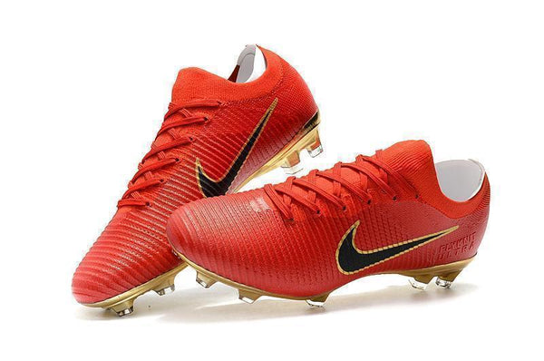 Nike Mercurial Vapor Flyknit Ultra FG Soccer Cleats Red Golden - SocSports