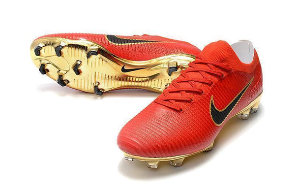 Nike Mercurial Vapor Flyknit Ultra FG Soccer Cleats Red Golden - SocSports