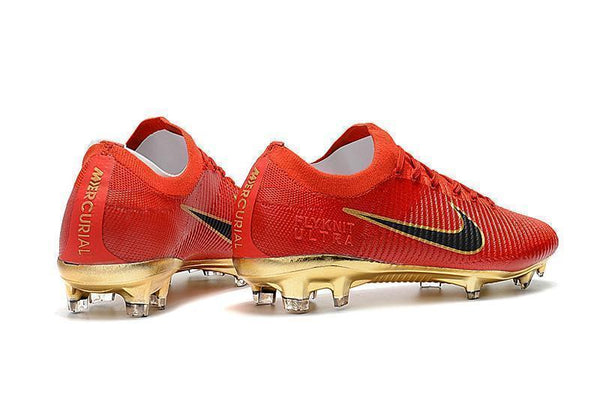 Nike Mercurial Vapor Flyknit Ultra FG Soccer Cleats Red Golden - SocSports