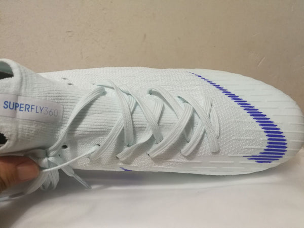 Nike Mercurial Superfly VI Academy MG Cleat White Blue High Cut - SocSports