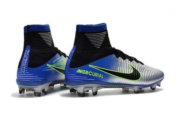 Nike Mercurial Superfly V FG Soccer Cleats Pure Platinum Blue Black - SocSports
