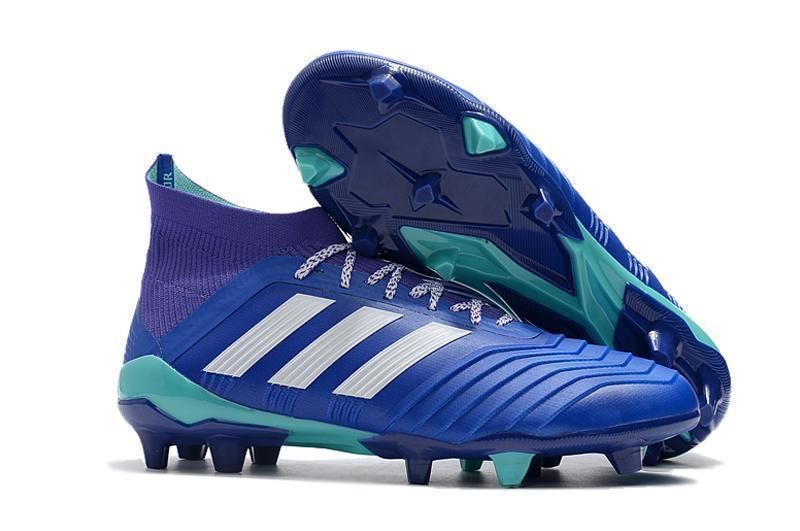 Adidas Predator 18.1 FG Soccer Cleats Purple Blue White turquoise - SocSports