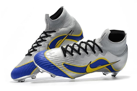 NIKE Mercurial Superfly VI 360 Elite FG Silver Blue Yellow Lining - SocSports