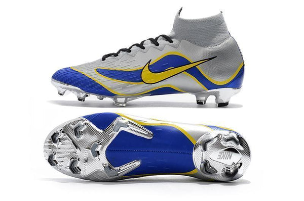 NIKE Mercurial Superfly VI 360 Elite FG Silver Blue Yellow Lining - SocSports