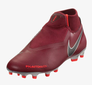 Nike Phantom Vision Elite DF FG Soccer Cleats Maroon Silver Black - SocSports