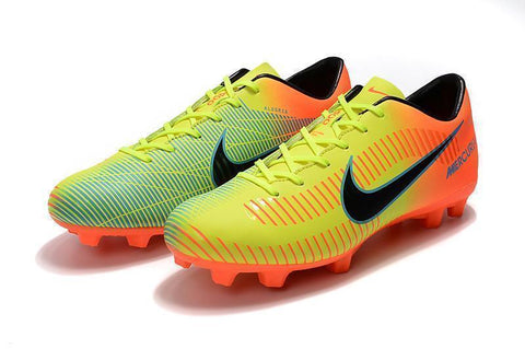 Nike Mercurial Vapor X FG Soccer Cleats Yellow Orange Green - SocSports