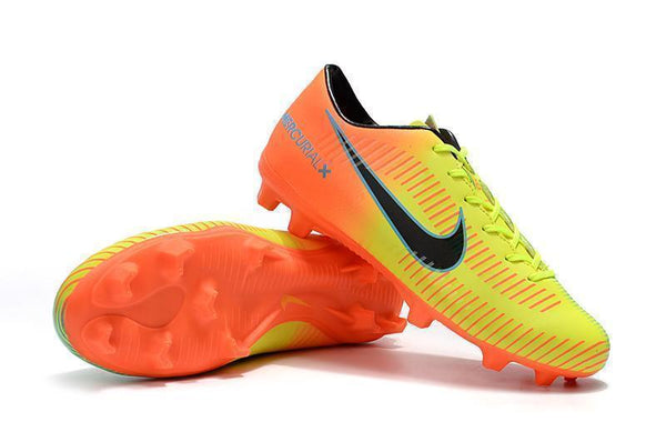 Nike Mercurial Vapor X FG Soccer Cleats Yellow Orange Green - SocSports