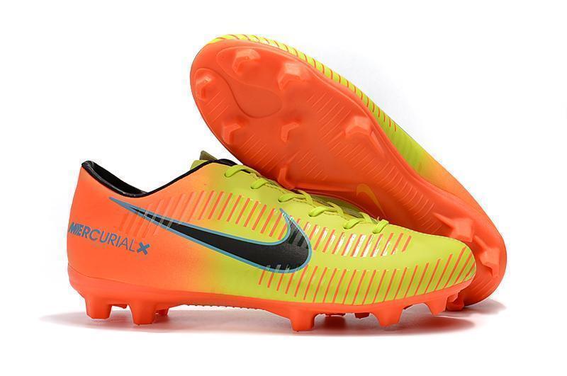Nike Mercurial Vapor X FG Soccer Cleats Yellow Orange Green - SocSports