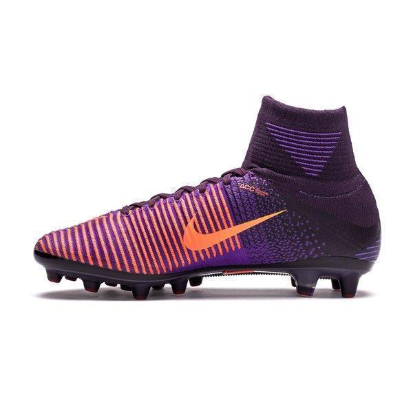 Nike Mercurial Superfly V AG Soccer Cleats Purple Bright Citrus - SocSports