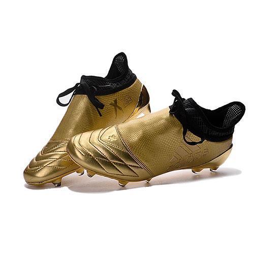 Adidas X 16+ Purechaos FG/AG Soccer Cleats Golden Black - SocSports