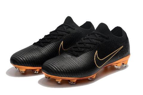 Nike Mercurial Vapor Flyknit Ultra FG Soccer Cleats Black Golden - SocSports