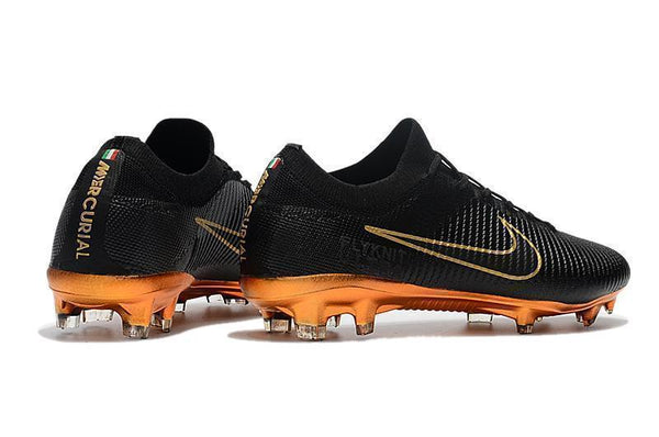 Nike Mercurial Vapor Flyknit Ultra FG Soccer Cleats Black Golden - SocSports