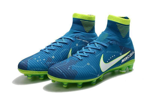 Nike Mercurial Superfly V Neymar AG Soccer Cleats Blue White Volt - SocSports