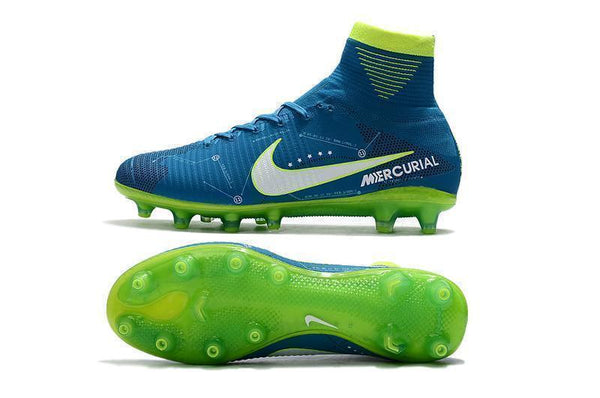 Nike Mercurial Superfly V Neymar AG Soccer Cleats Blue White Volt - SocSports