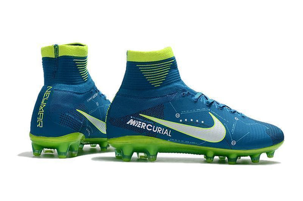 Nike Mercurial Superfly V Neymar AG Soccer Cleats Blue White Volt - SocSports