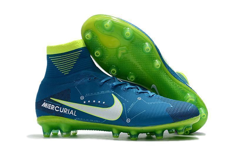 Nike Mercurial Superfly V Neymar AG Soccer Cleats Blue White Volt - SocSports