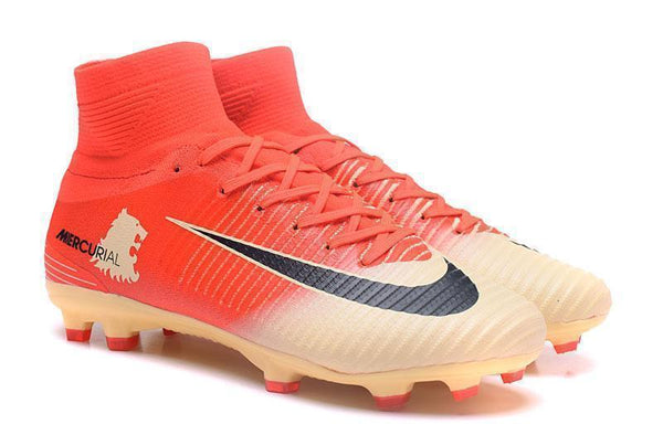 Nike Mercurial Superfly V FG Soccer Cleats Red Yellow Gold - SocSports
