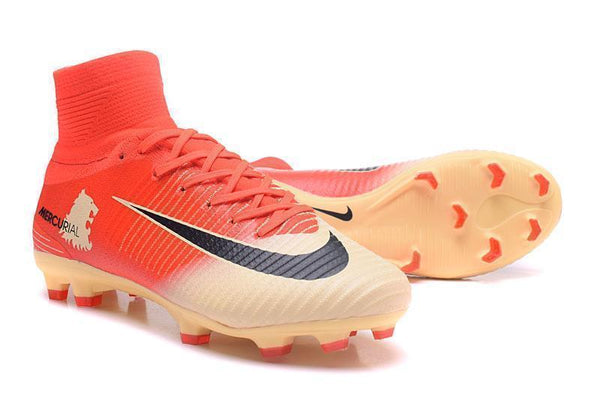 Nike Mercurial Superfly V FG Soccer Cleats Red Yellow Gold - SocSports