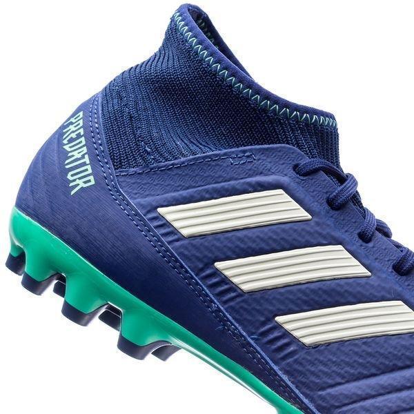 Adidas Predator 18.3 AG/FG Soccer Cleats Royal Blue White Green - SocSports