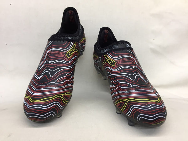 Adidas Glitch Skin 17 FG Soccer Shoes Black Fluorescent Red White - SocSports