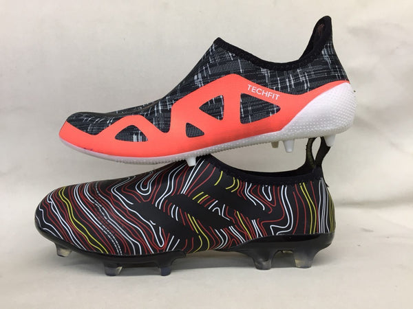 Adidas Glitch Skin 17 FG Soccer Shoes Black Fluorescent Red White - SocSports