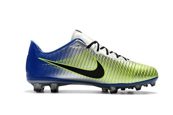 Nike Mercurial Vapor XI FG Soccer Cleats Silver Grey Blue Black - SocSports