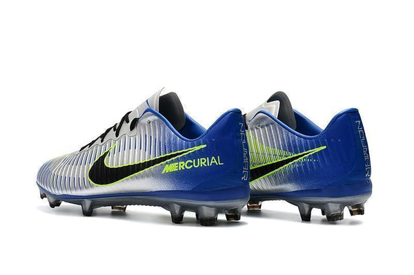 Nike Mercurial Vapor XI FG Soccer Cleats Silver Grey Blue Black - SocSports