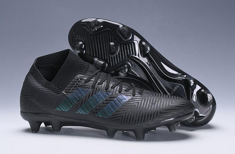 ADIDAS NEMEZIZ MESSI 18+ FIRM GROUND CLEATS BLACK ALL BLACK - SocSports