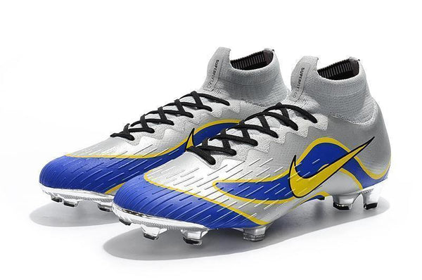 NIKE Mercurial Superfly VI 360 Elite FG Silver Blue Yellow Lining - SocSports