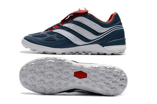 Adidas Predator Precision Turf Soccer Cleats Blue Grey White Red - SocSports