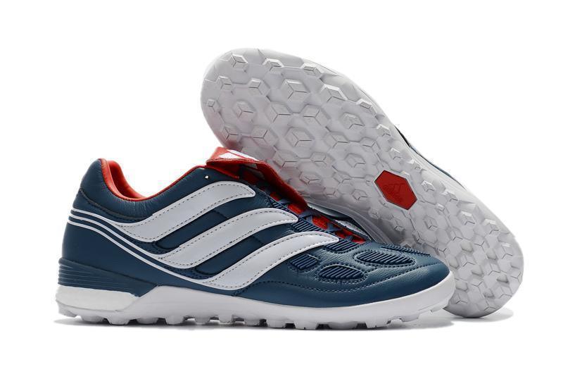 Adidas Predator Precision Turf Soccer Cleats Blue Grey White Red - SocSports