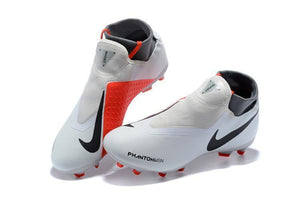Nike Phantom Vision Elite DF FG Soccer Cleats White Orange Black - SocSports