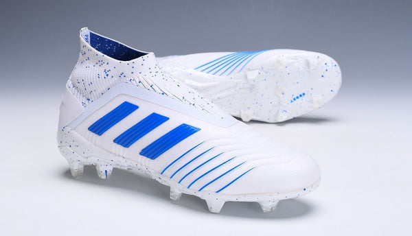 Adidas Predator 19.1 FG White Blue no Lace - SocSports