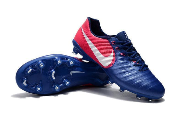 Nike Tiempo Legend VII FG Soccer Cleats Blue Pink White - SocSports