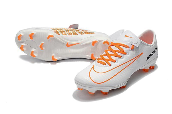 Nike Mercurial Vapor XI FG Soccer Cleats White Orange Black - SocSports