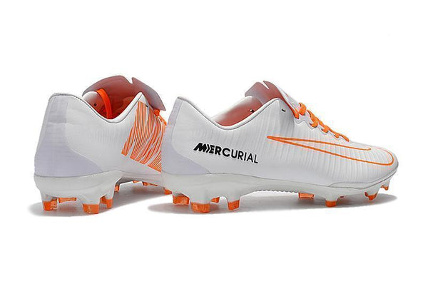 Nike Mercurial Vapor XI FG Soccer Cleats White Orange Black - SocSports