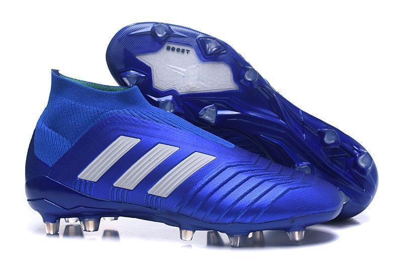Adidas Predator 18+ FG Soccer Cleats Royal Blue White - SocSports