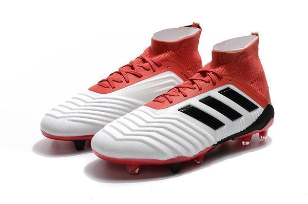 Adidas Predator 18.1 FG Soccer Cleats Red White Retro Black - SocSports