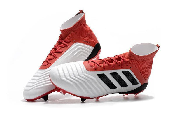 Adidas Predator 18.1 FG Soccer Cleats Red White Retro Black - SocSports