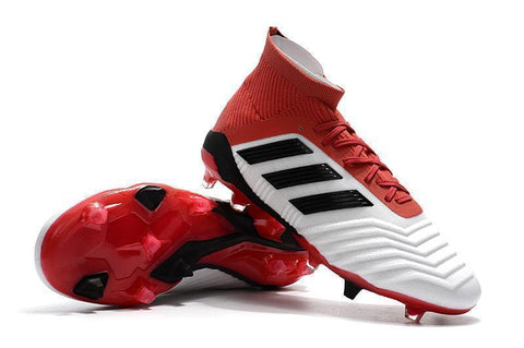 Adidas Predator 18.1 FG Soccer Cleats Red White Retro Black - SocSports