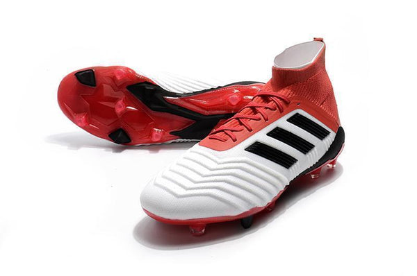 Adidas Predator 18.1 FG Soccer Cleats Red White Retro Black - SocSports