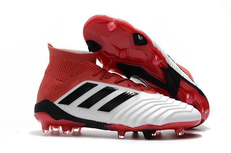 Adidas Predator 18.1 FG Soccer Cleats Red White Retro Black - SocSports